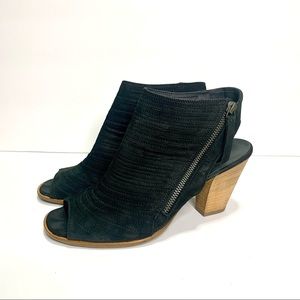 PAUL GREEN BLACK  SUADE  HEELED SANDAL
